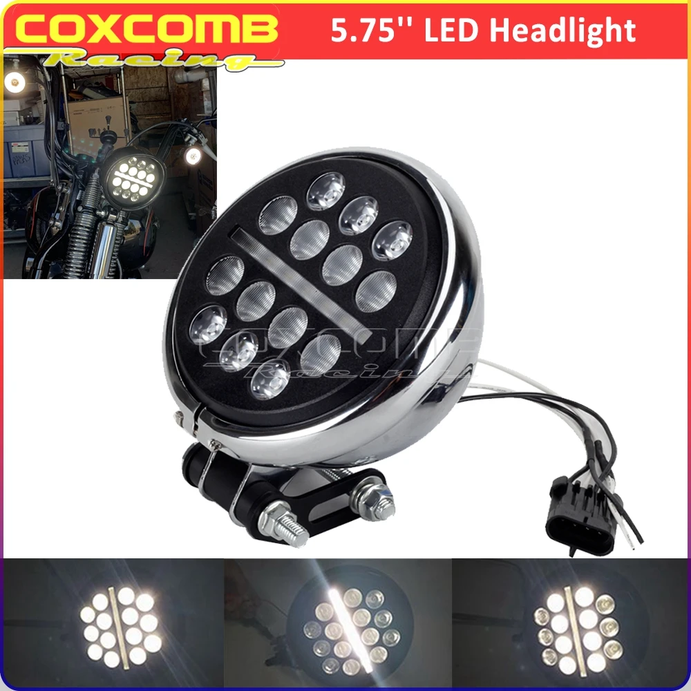 

For Harley Softail Low Rider S FXLRS 2020 2021 2022 Motorcycle 5.75inch Headlight 5-3/4" Projector Round Headlamp Aluminum Steel