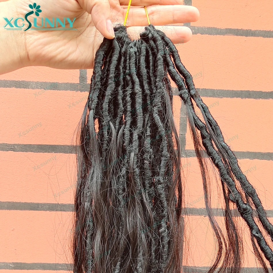 Crochet Boho Locs With Human Hair Curls Pre Looped Crochet Hair Human Hair Body Wave Ends For Black Women Synthetic Locs