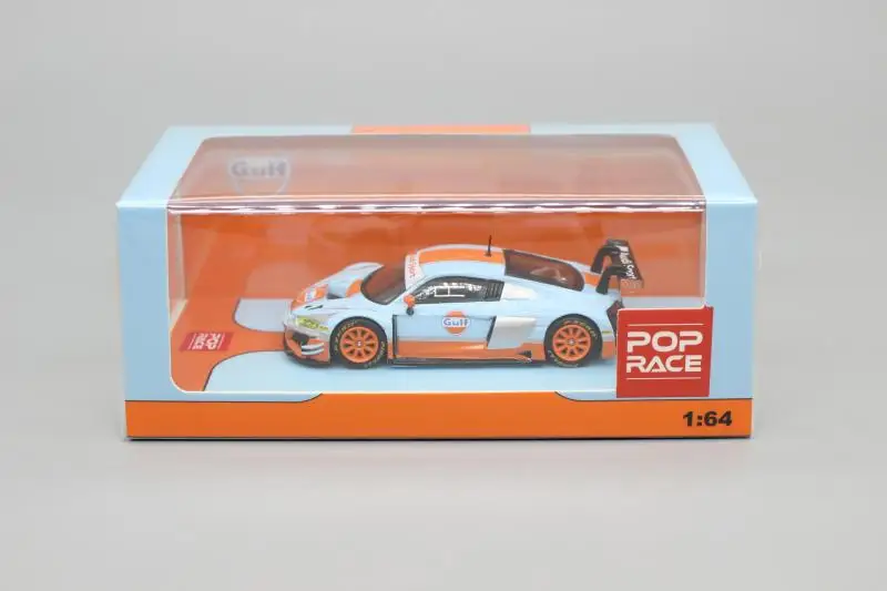 PopRace 1:64 foraudi R8 lms evo Gulf Collection of die-casting alloy cart model ornaments gifts