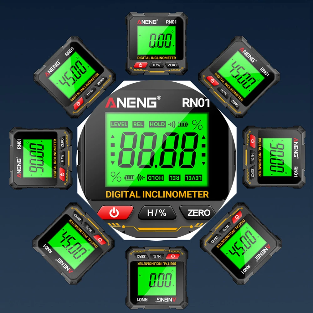 

Multi Functional Digital Angle Finder Tool 360 Degree Flip Measurement Four Sided Magnetic Tilt Box Level Gauge Slope