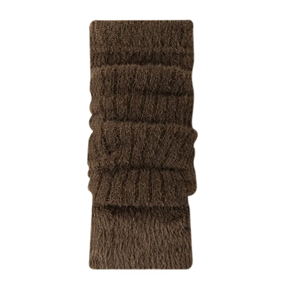 

Длинные теплые перчатки на запястье, вязаные однотонные теплые перчатки с рукавами, морозостойкие мягкие многослойные перчатки с половиной пальца, осень-зима