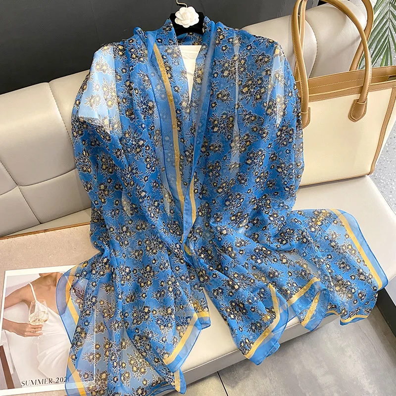 Women New Model Pashmina Shawls Popular 180X130CM Scarf For Gift Couple Style Summer Silk Hijab Fashion Design Sunscreen Scarves