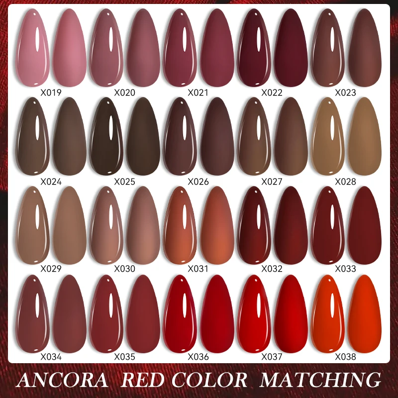 LILYCUTE Red Brown Color Gel Nail Polish Semi Permanent UV Gel Autumn Winter Series Gel Varnish For Manicure Nail Art Base Top