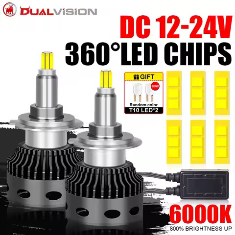H7 LED 360 CSP Canbus 6000K 4300K H11 H1 H8 H9 HB3 HB4 9005 9006 D2S D2R 9012 HIR2 12V 24V Car Headlight Turbo Fog Lamp For Lens