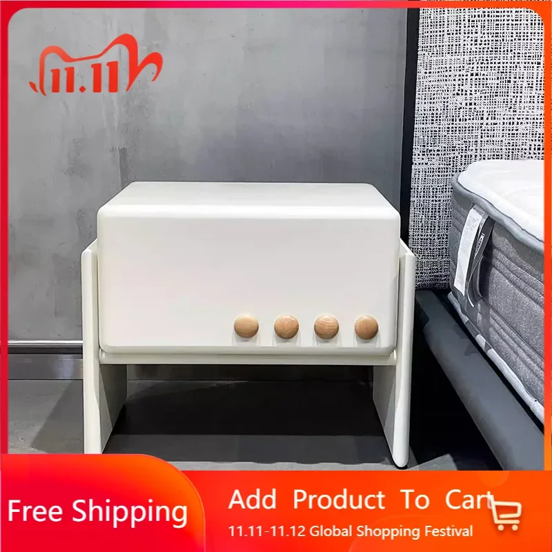 

White Modern Nightstand Bedroom Nordic Table Home Small Bedside Cabinet Drawers Storage Criado Mudo Garden Furniture Sets