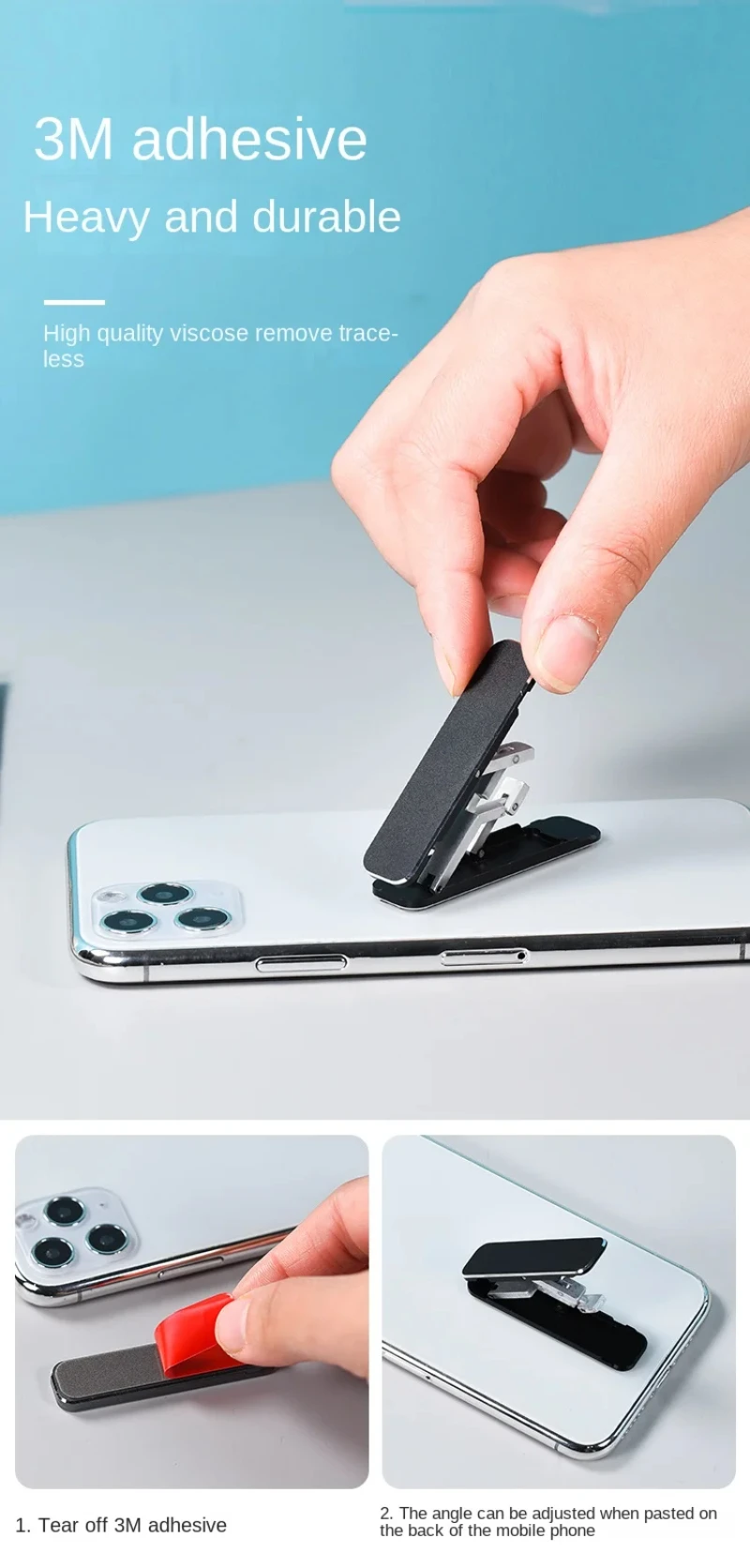 Zusammenklappbarer Mini-Telefonhalter aus Metall, Aluminiumlegierung, faltbarer Desktop-Ständer, 360° drehbar, universelle Handy-Schreibtischhalterung – Detail 10