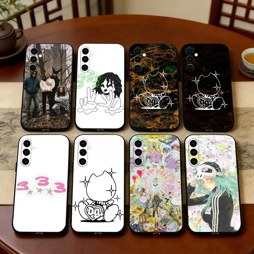 B-Bladee DG 3-3-3 Phone Case Black Silicone Soft For Samsung Galaxy A73,A72,A71,A70,A53,A52,A51