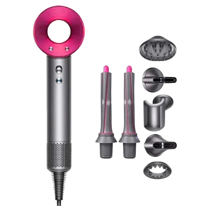 

A94E-Leafless Hair Dryer High Power Professional Negative Fast Drying Diffusion Air Nozzle Curling Air Nozzle EU Plug