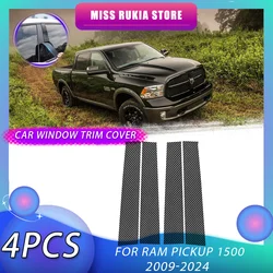 Window Trim Cover for Dodge Ram Pickup 1500 2500 3500 4000 RSV Classic 2009~2024 Black Molding Pillar Posts Stickers Accessories