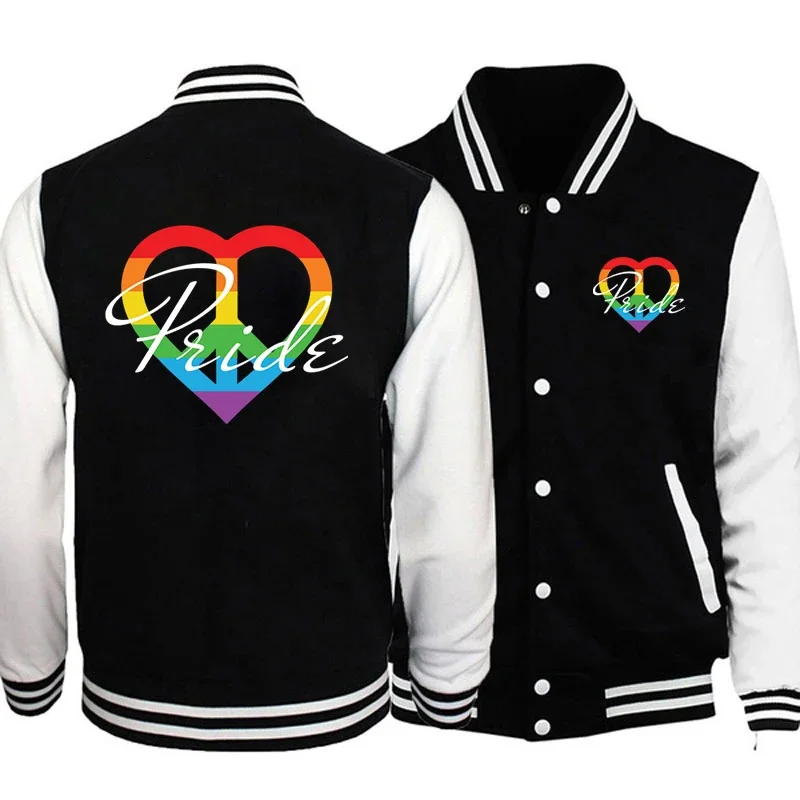 

Pride LGBT Women Bomber Jackets Fall Winter Fashion Baseball Uniform Oversize Coats LGBT Couple Harajuku Loose Jacket Streetwear