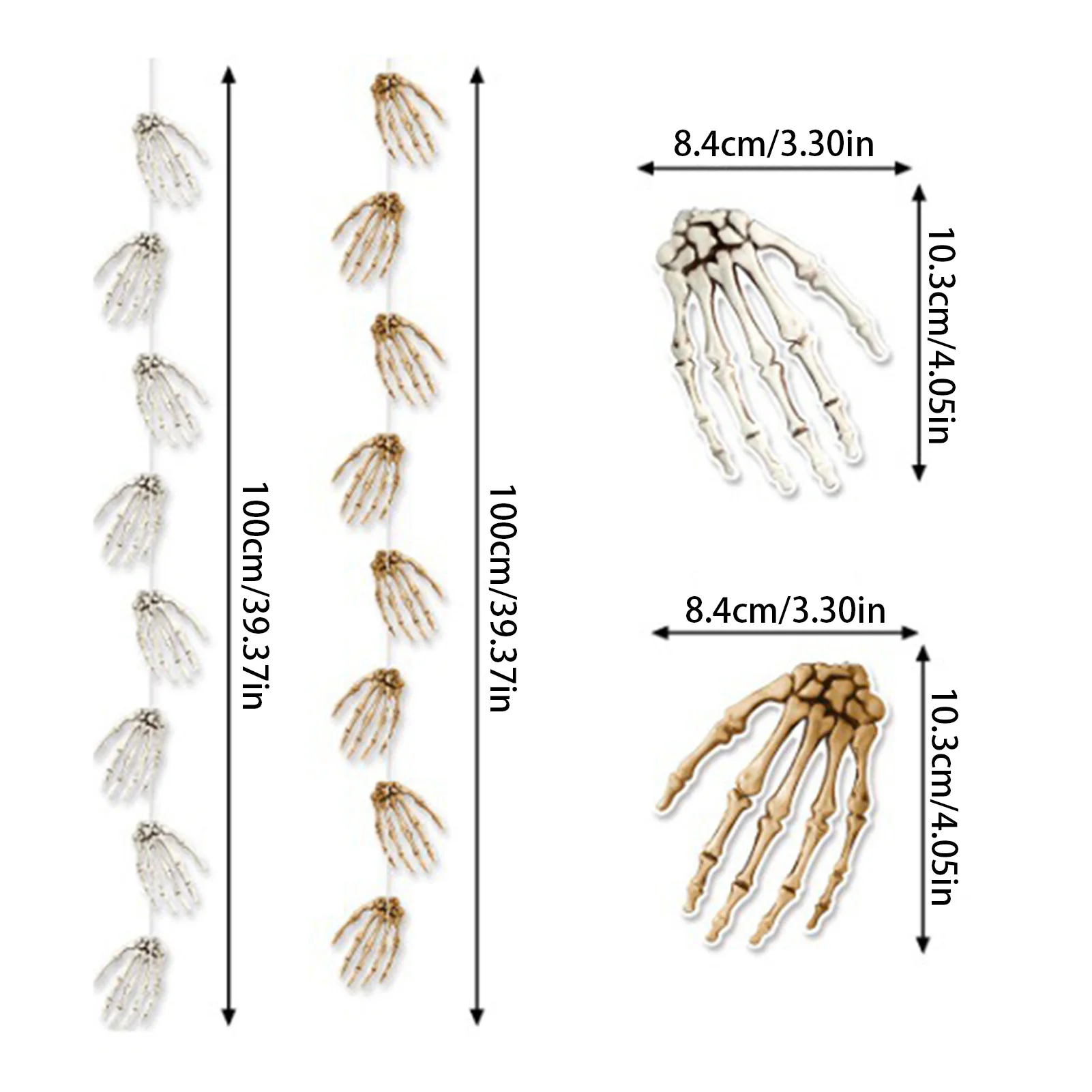 

Halloween Home Pendant 100cm Terrifying Simulation Skull Palm Pendant Reusable Indoor Outdoor Decoration Props Party Favors
