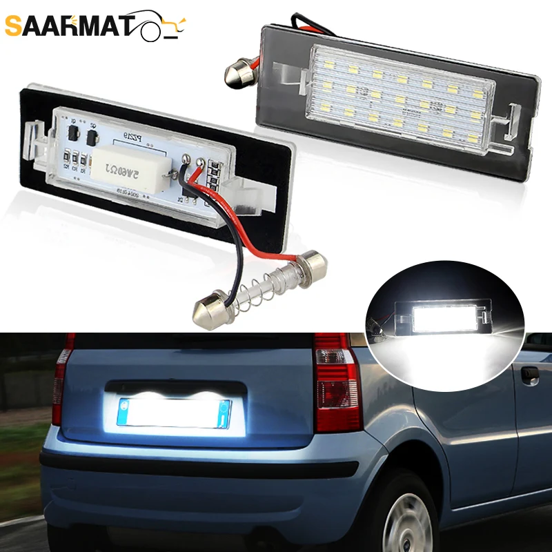 

2pcs Canbus LED License Plate Light Number Plate Light Number Lamp For Fiat Panda Mk3 Type 169 MK4 312 319 71734797 Accessories
