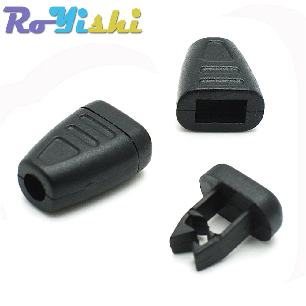 10 Pcs/Pack RoYishi Zip Clip Buckle Zipper Pulls Cord Rope Ends Lock Black For Paracord