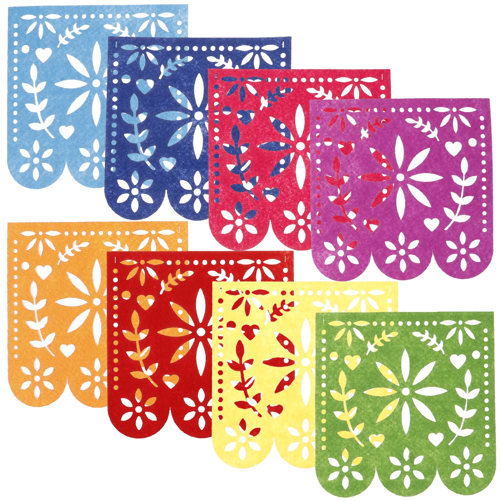 

Colorful Felt Mexican Party Banners Lightweight Decorations Banner Lahua Pinata Flags Fiesta Day of Dead Celebrations Square
