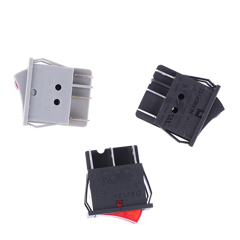 Electric Heater Switch 16A~250V AC KCD3-606 Double Rocker Switch With Light ON/OFF 6Pin Power Button Switch Electric Baking Pan