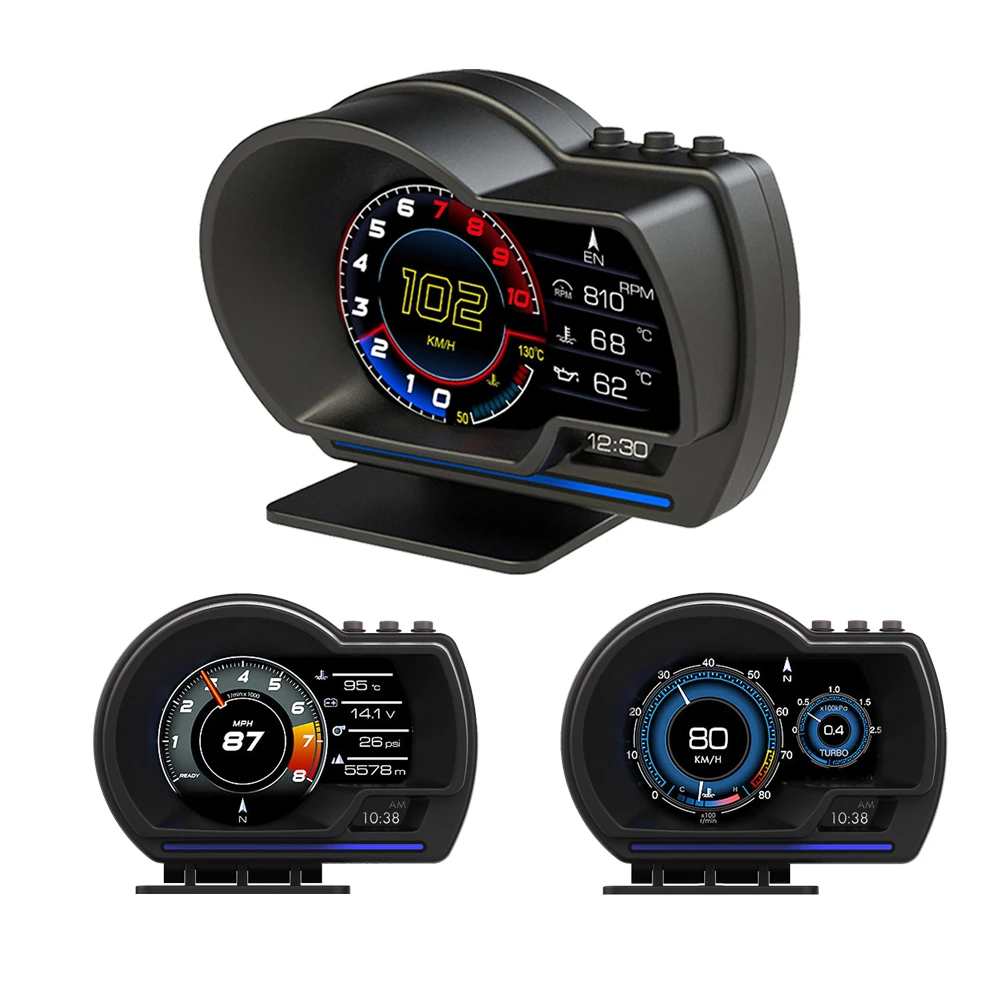 2026 Popular Car Gauge P6 OBD2 Digital Speedometer for Smart Car Multi-function Auto Electronics HUD GPS