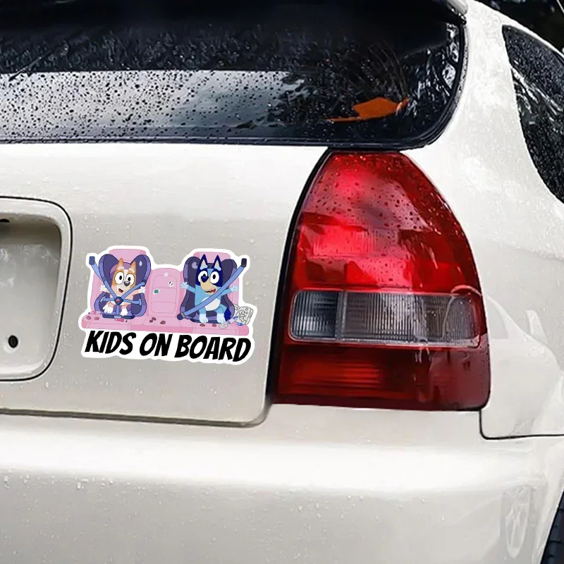 KIDS ON BOARD Car Reflective Stickers Individuality Cartoon Body Scratches Shield Safety Warning Decal Decorative