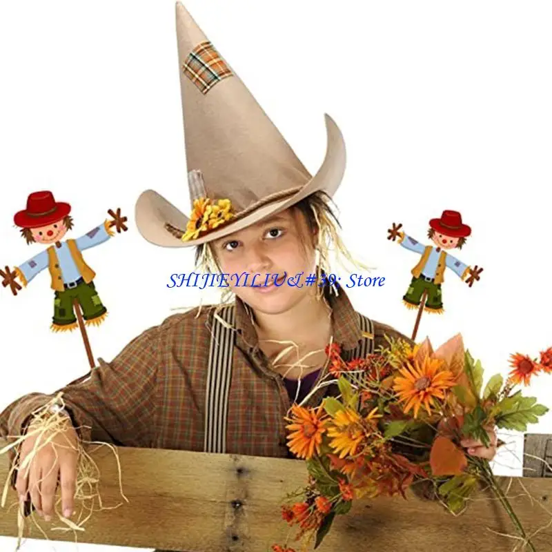 E21F Scarecrow Hat Witch Hat Adult Hats Wizard Hat Magican Hat Adults