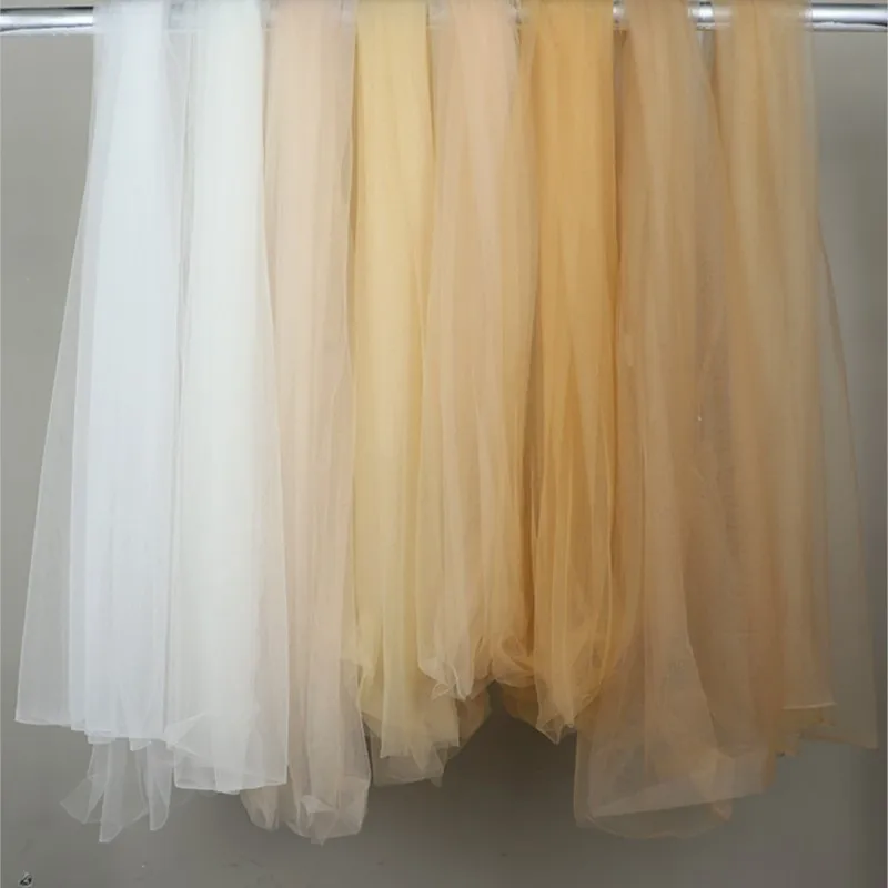 

Soft mesh and skin-friendly plain color nude skin tone anti-hooking thread wedding dress fabric transparent light invisible