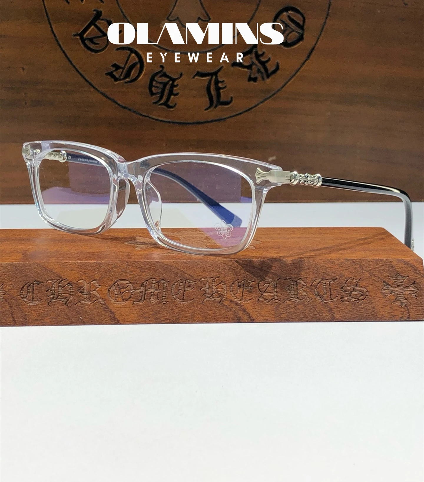 OLAMINS New Men's Eye Glasses Frame Fashion Alloy Acetate Photochromic Anti Blue Light Glasses Brand Designer Spectacles