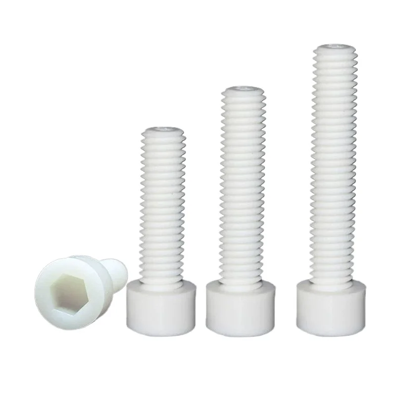 M3/4/5/6/8/10/12 X 6-80mm Length PTFE Cup Head Allen Scoket Screw Bolts High Temperature Corrosion Resistance