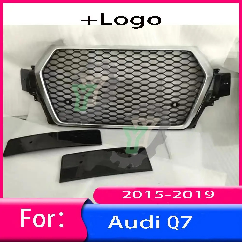 

For Audi Q7/Q7L 2015 2016 2017 2018 2019 Car Front Bumper Grille Centre Panel Styling Upper Grill (Modify For RSQ7 style)