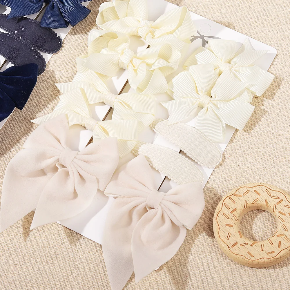 10 قطعة/المجموعة الانحناء مشبك شعر مجموعة للفتيات الخريف الشتاء الملمس موضة الهدايا اليدوية الاطفال Bowknots دبابيس الشعر الطفل إكسسوارات الشعر