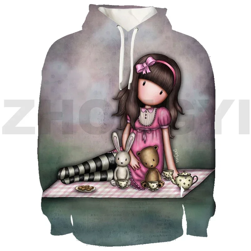 Santoro Gorjuss Hoodie Men 3D Anime Gorjuss Dolls Sweatshirt Pullover Oversized Streetwear Teenagers Hoodies Tracksuit Female