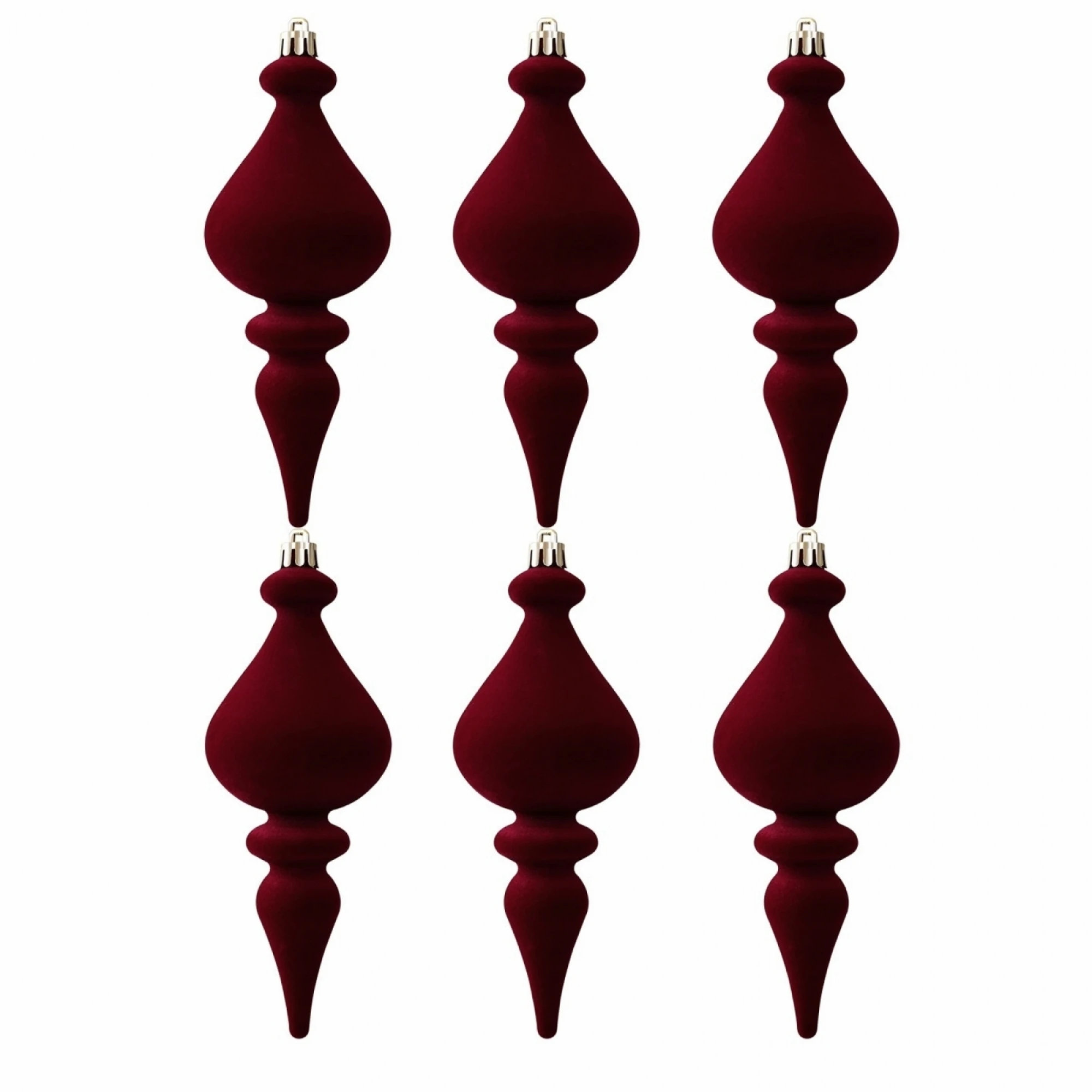Christmas Tree Ornament Flocking Gourd Shape Hanging Portable Holiday Decor