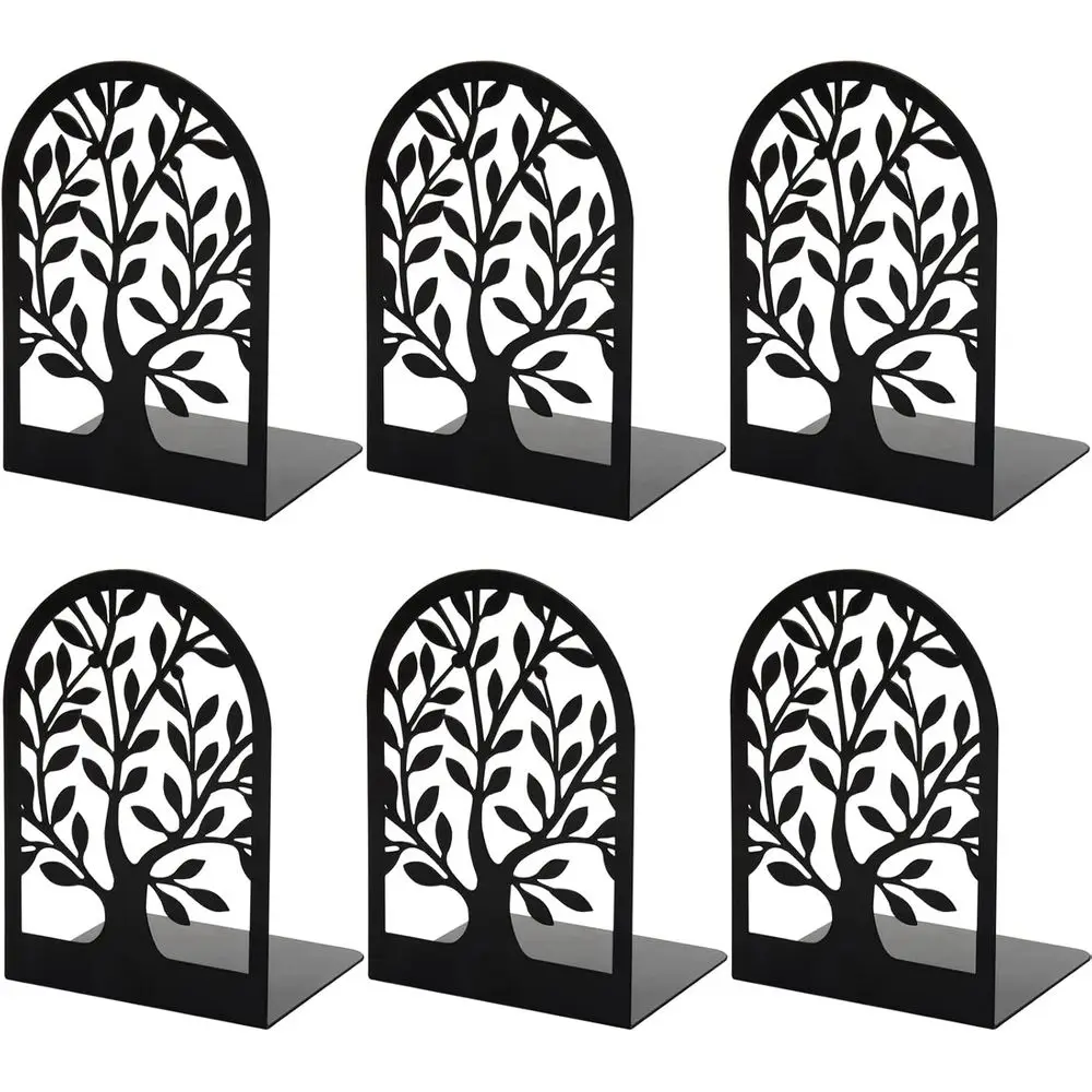 

Набор декоративных металлических подставок для книг, 6 штук, нескользящие, черные, для дома и офиса