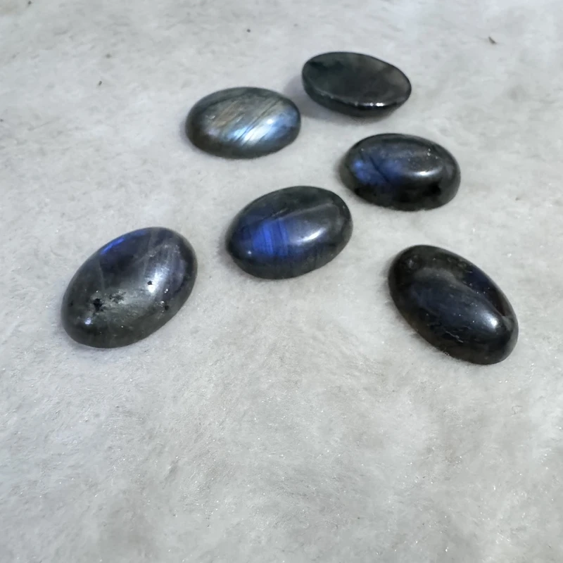 Wholesale 1pcs Blue Flash Labradorite Bead Cabochon 13x18mm 15x20mm 18x25mm 30x40mm Oval Gemstone Cabochon Ring Face