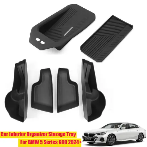 자동차 인테리어 정리함 보관 트레이 TPE 케이스 실리콘 매트, BMW 5 시리즈 G60 2024 + 자동차 액세서리