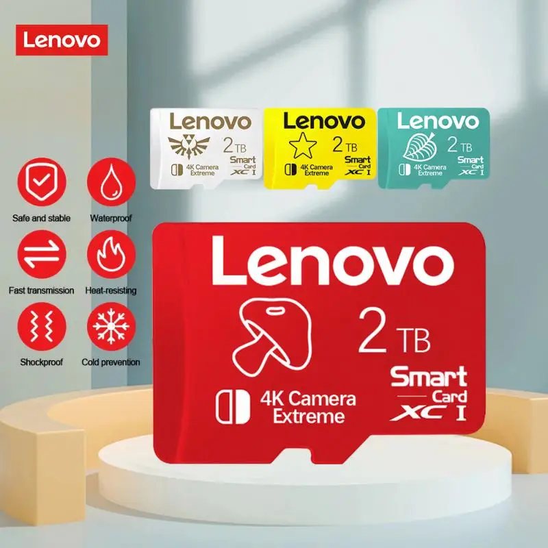 Lenovo การ์ดหน่วยความจำ SD ความเร็วสูง2TB Class 10ความจุ128GB Micro TF SD Card 1TB 512GB กันน้ำได้ cartao de memoria สำหรับ Nintendo SWITCH