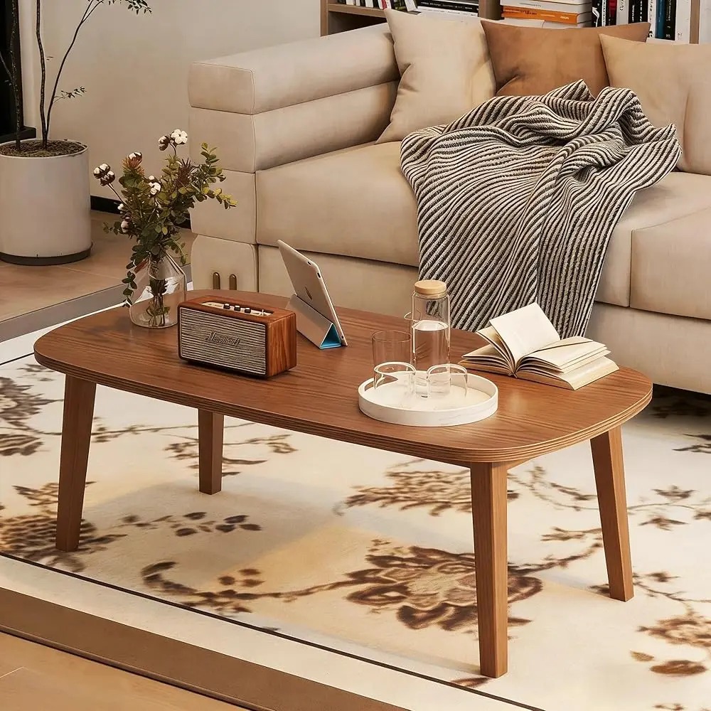 

Free ShippingSolid Wood Coffee Tables for Living Room, Sofa Table, Minimalist Natural Wood Side Table, Foldable Legs, Walnut Col