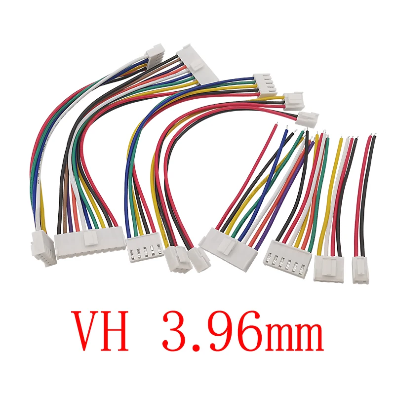 3Pcs JST VH3.96 VH 3.96mm Pitch 2/3/4/5/6/8/10 Pin Female Housing Plugs Connector With 22AWG Electronic Wire Cable 10/20/30CM