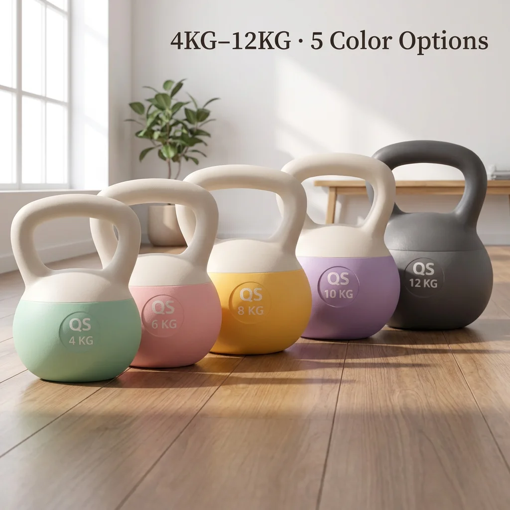 Soft PVC Kettlebell with Comfortable Grip Handle Steel Sand Filled Strength Training Weights for Home Gym Yoga Pilates Exercise