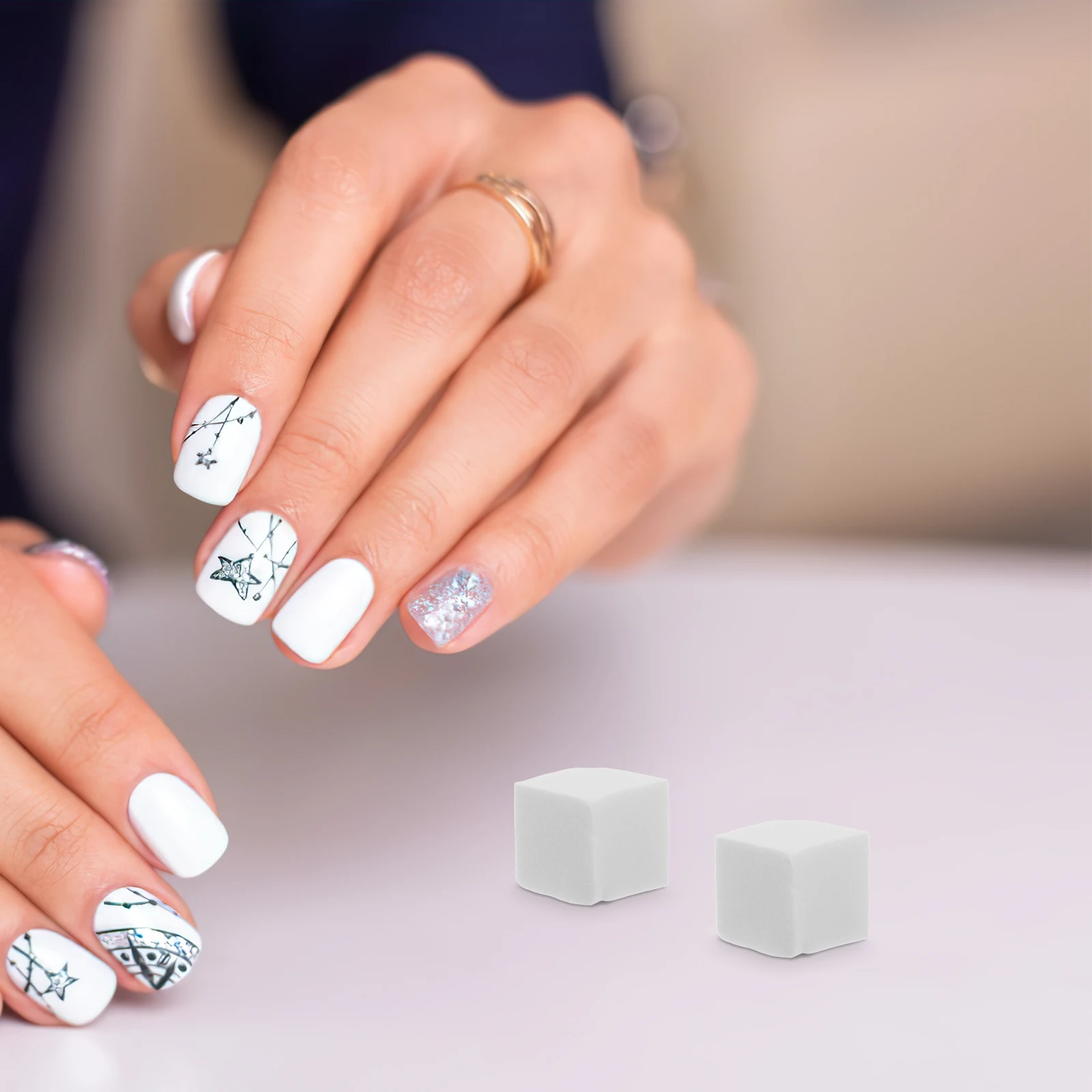 

50Pcs Foam Blocks for Nails Manicure Blending Sponge Multi-Surface Gradient Effect Nail Polish Applicator Comfortable Nonstick