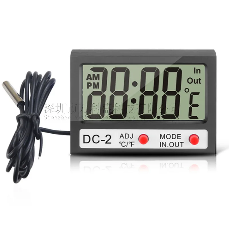 20pcs Refrigerator Mini Thermometer With Probe High Temperature Resistance Thermometer Digital Display Electronic