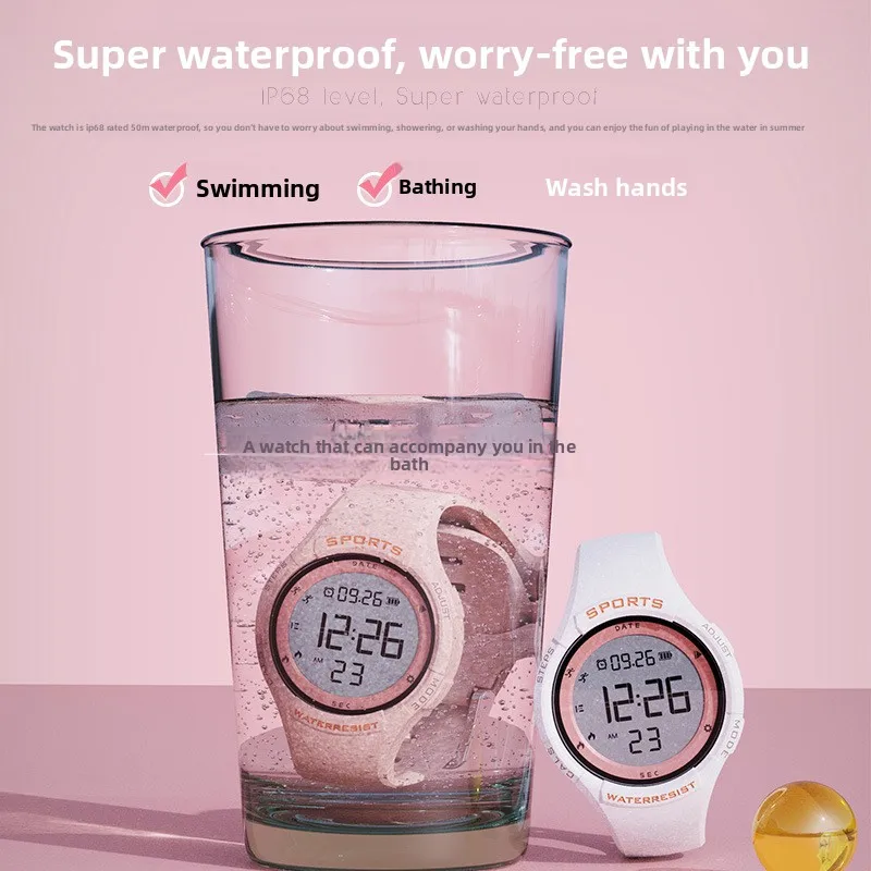 2026 New Silicone Waterproof LED Watch for Students Swimming Outdoor Running Night Light Pedometer Gift for Kids