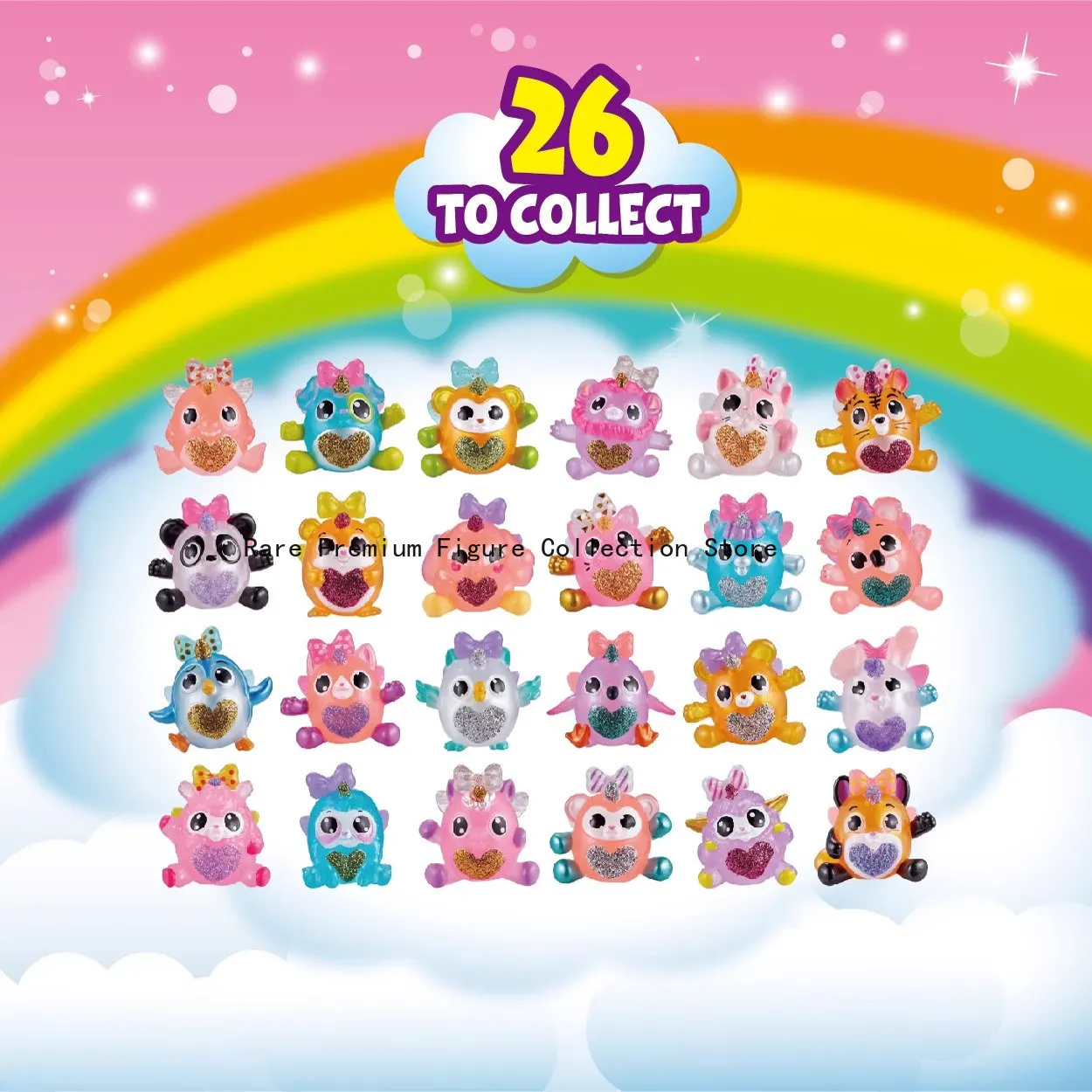 주루 클라우드 웨이브 유니콘 미니 레인보우 매직 에그 & 디노 에그 블라인드 박스 - 피규어 장난감, 남녀 어린이에게 완벽한 선물