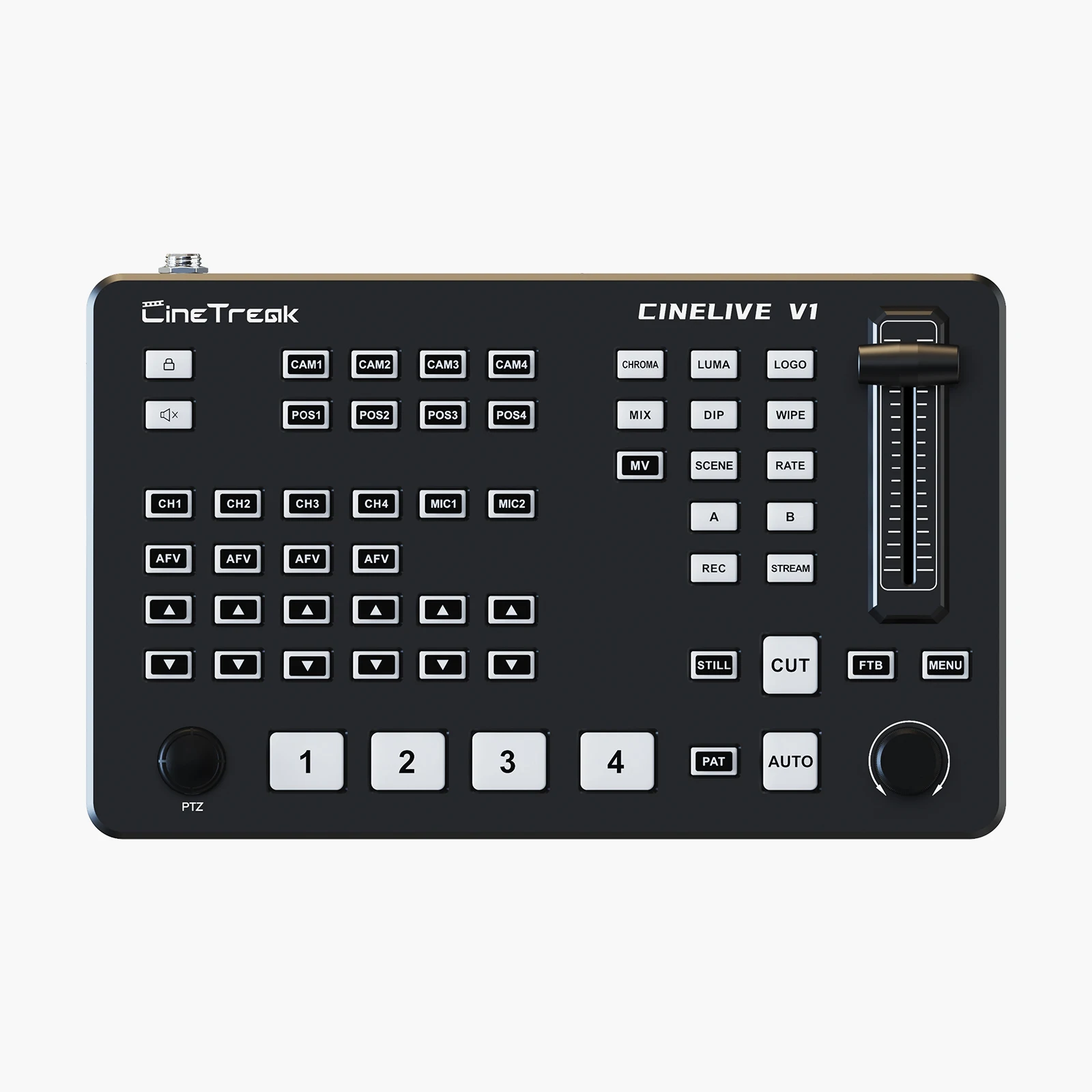 Cinetreak Cinelive V1 4 Channel Video Switcher Full 1080p60Hz HD Screen Live Stream Switcher Multi-view and Recording  Features