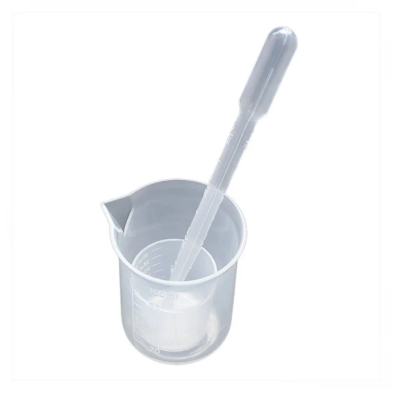 100Pcs 1/2/3/5/10ML Laboratory Pipette Plastic Disposable Graduated Pasteur Pipette Dropper Polyethylene Makeup Tools