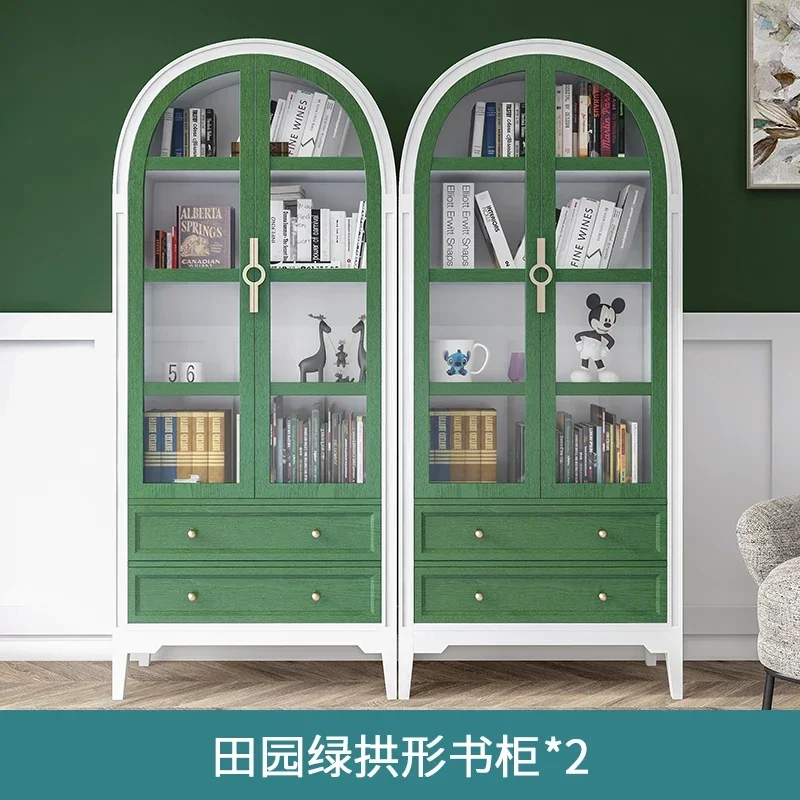 

Французский деревенский пол, арочный высокий шкаф, американский ретро шкаф для хранения, комбинированная книжная полка для гостиной