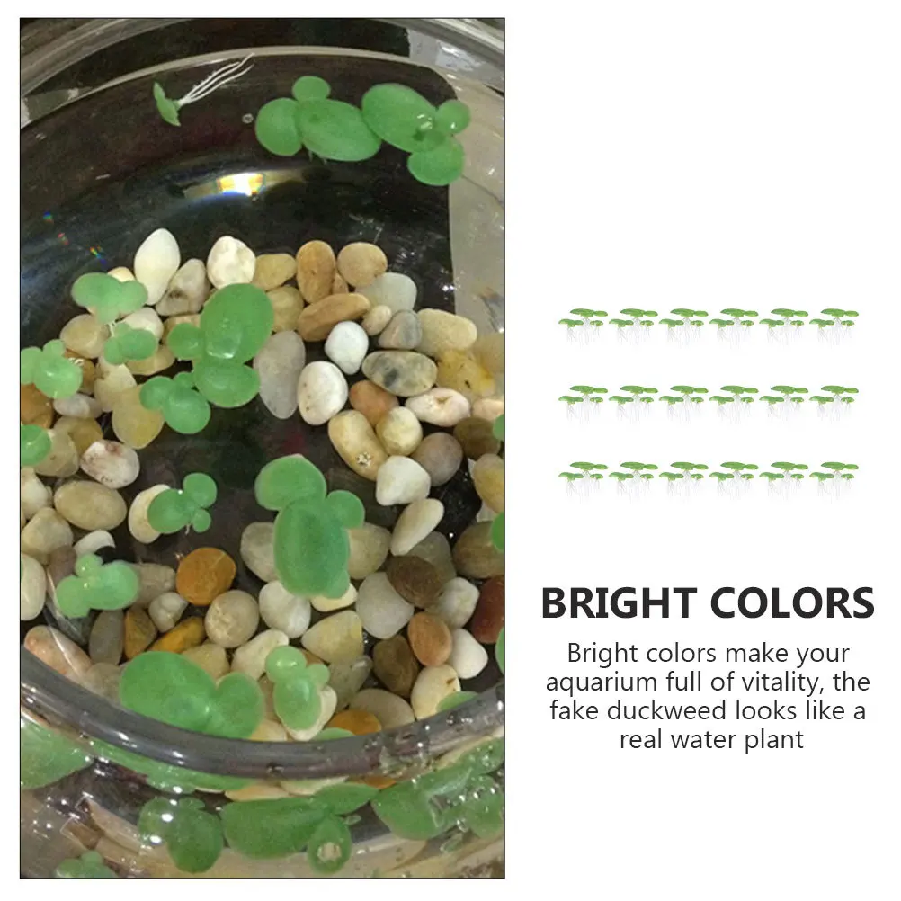 

54pcs Artificial Plants For Aquarium Bright Natural Duckweed Decor Safe Pond Duckweed Decor Tank Accessories