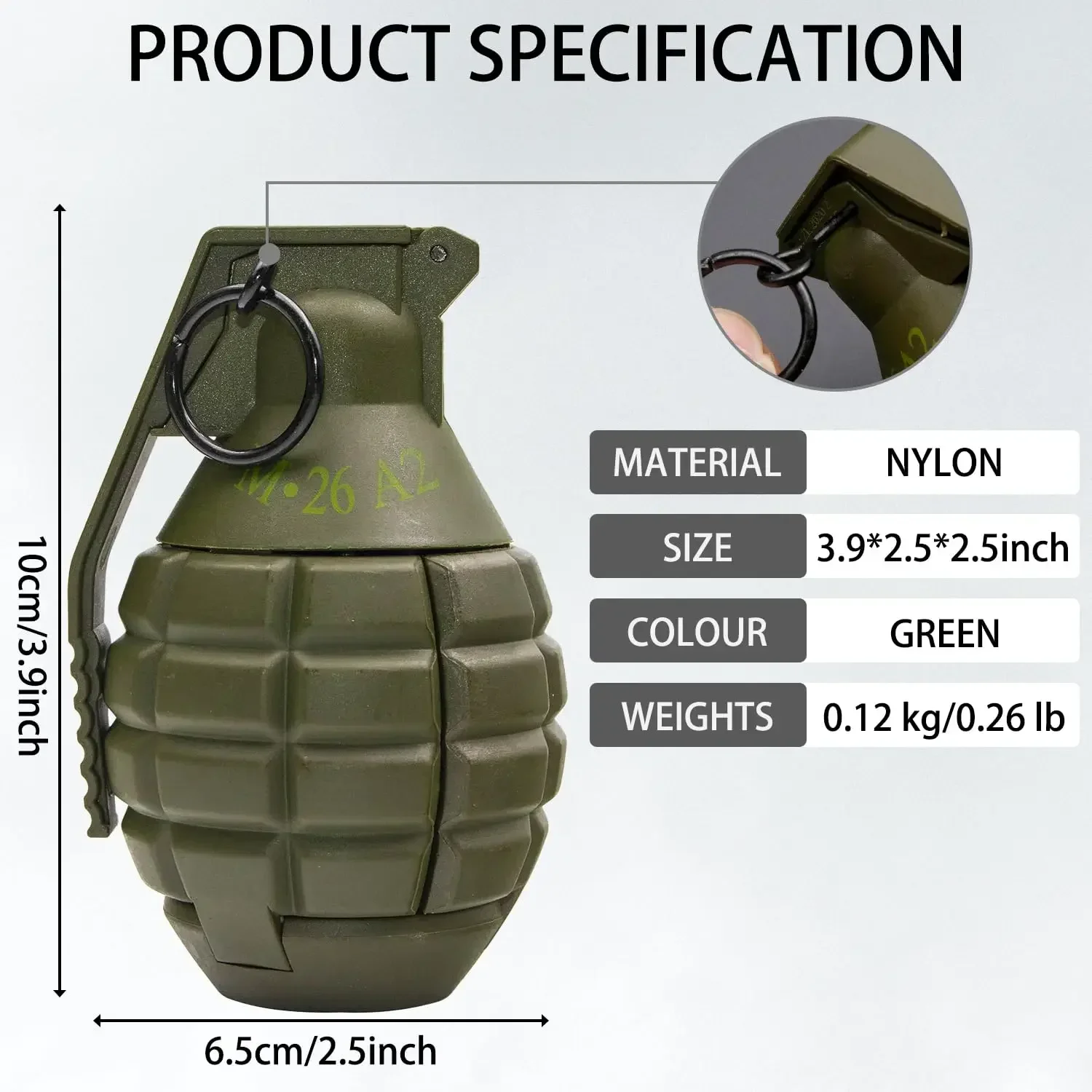 

Игрушечная граната M26A2 CS для пейнтбола, пружинная, тактическая, нейлоновая, для страйкбола, для ролевых игр в CS-битвах