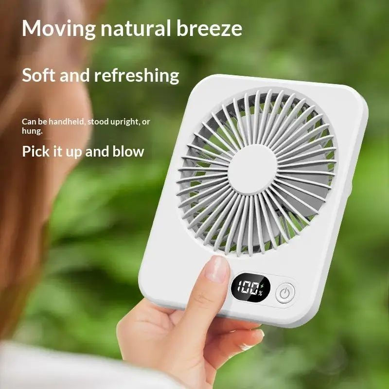 Desk Fan Portable USB Rechargeable 180° Tilt Folding 5 Speeds Ultra Quiet for Outdoor Picnic Camping Trip