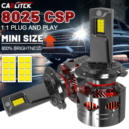 Imagen 1 del producto CARLitek H7 H4 LED 6000K blanco 8025 CSP H11 H1 H8 9005 9006 HB3 HB4 H9 9012 faros para lámpara de coche 1:1 bombillas de faros antiniebla