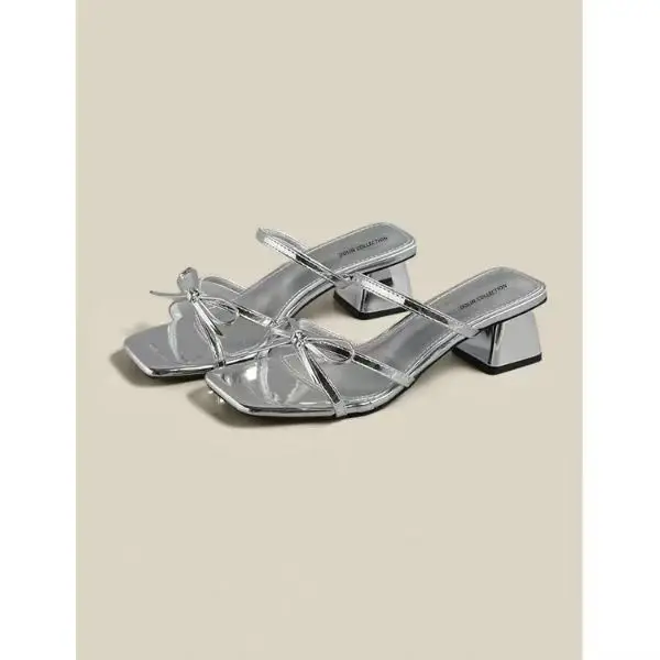 

Элитные летние туфли на высоком каблуке с бантом, модные вечерние сексуальные туфли-лодочки, ажурные босоножки, дизайнерские женские шлепанцы 2026 года