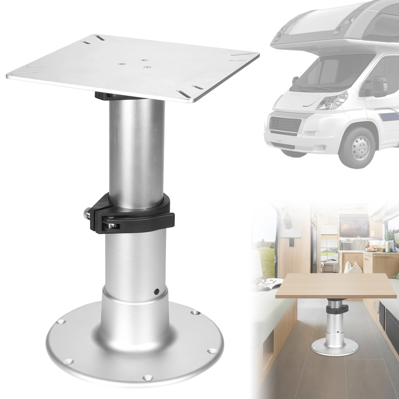 

Versatile Table Pedestal Detachable 3-Level Telescopic Aluminum Alloy 13-28 Inch Height Range with Gas Lift for Boats and Yachts