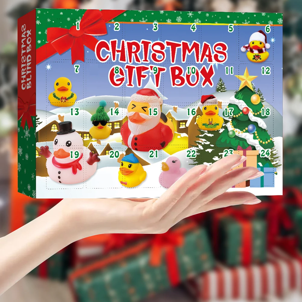 Christmas Advent Calendar 2024 24 Days Christmas Countdown Calendar with 24 Rubber Duck Christmas Countdown Toys for Kids Baby